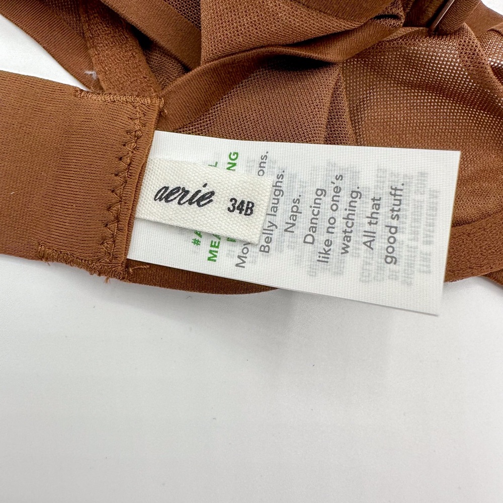 Aerie Smoothez Brown Unlined Mesh Balconette Bra - Picture 8 of 8